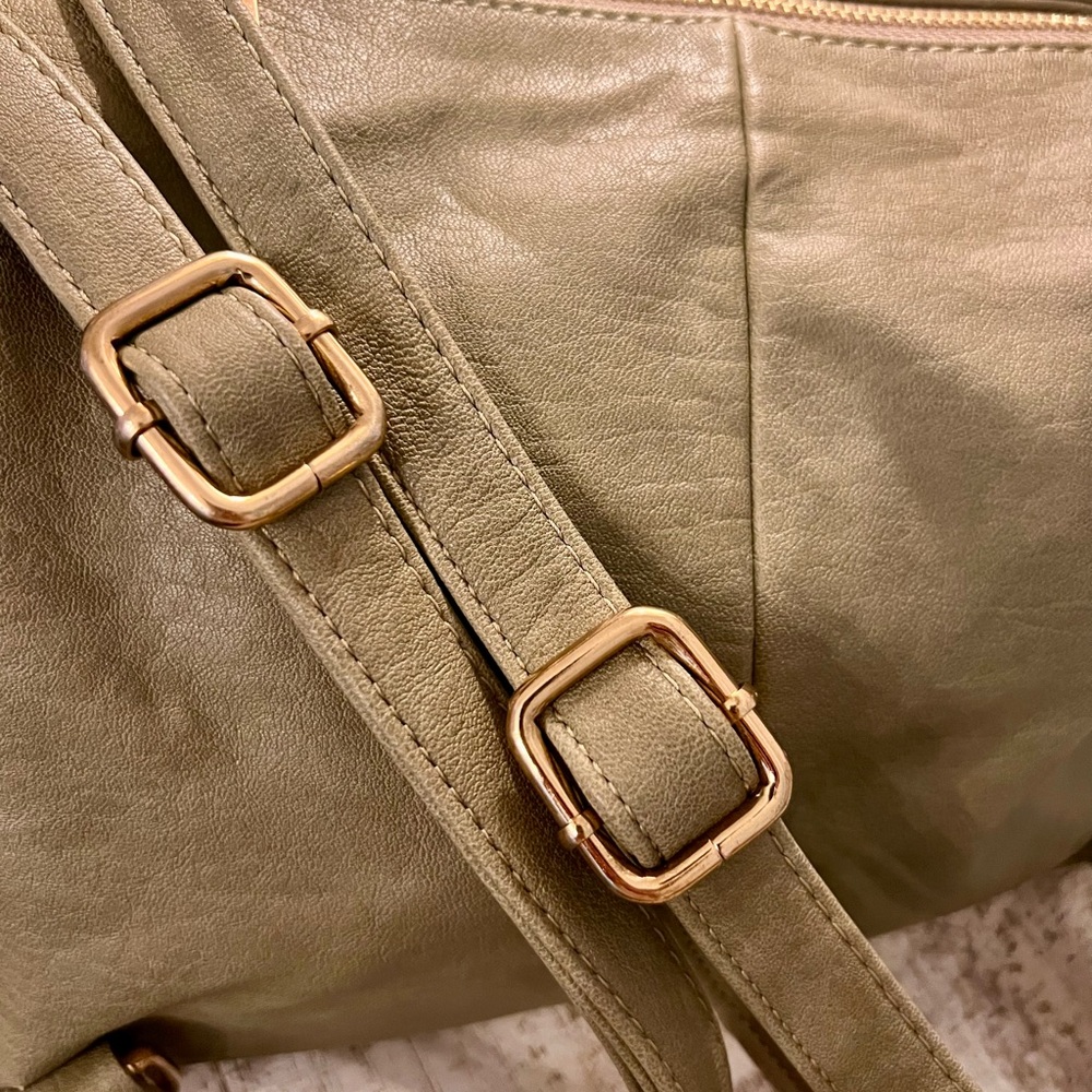 Miztique Olive Green Italian Leather Backpack - Picture 8 of 10
